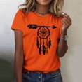 thumbnail image 2 of Dadaria Hauts Femme Chemise Orange Manches Courtes T-Shirt Col Rond Attrape-Rêves d'Été Chandail Blouses 2TG, 2 of 6