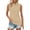 Khaki, variant on Daznico Women's Sleeveless Polo Top, Casual Solid Color Summer Basic Tee,L