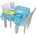 thumbnail image 5 of Coolnut Yellow Swim Ring Floating Swimming Pool Tablecloth Modern Table Cover for Home Decoration, Spill Proof Cloth Washable for Dinner Picnic, 60"x120", 5 of 6