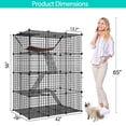 thumbnail image 2 of ZENSTYLE Pet Cage 4-Tier Pet Enclosure with Hammock Indoor Outdoor Cat Crate Black, 2 of 10