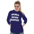 thumbnail image 3 of Brunch Before Burpees Funny Workout Women's Long Sleeve T Shirt Brisco Brands 3X, 3 of 6