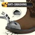 thumbnail image 2 of SMILIN Men's Steel Toe Work Boots, Square Toe Waterproof Cowboy Boots for Men, Brown, US Size 10, 2 of 9