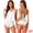 White, variant on DARING DIVA Women's Satin Backless Lingerie Tops with Shorts Cami Pajamas Sets S Black