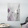 thumbnail image 1 of Abstract Tapestry, Geometric Composition with Different Colored Squares Striped Dotted Rhombus, Wall Hanging for Bedroom Living Room Dorm Decor, 40W X 60L Inches, Grey Purple White, by Ambesonne, 1 of 2