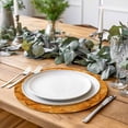 thumbnail image 2 of Orange Geometric Round 13 Inch Placemats Set of 4, Modern Luxury Aesthetic Abstract Motifs HeatResistant Non Slip Place Mats for Dining Table, Wipeable Braided Kitchen Table Mats for Housewarming, 2 of 9