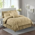 thumbnail image 3 of JML Ensemble de Literie 8 Pcs Matelassé Diamant avec Draps, Simple, Taupe, 3 of 5