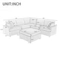 thumbnail image 5 of EUROCO 1300LBS 100.4" Modern Large U-Shape Sectional Sofa Couch, 6-Seater Polyester Sofa with Removable Ottomans for Living Room, Beige, 5 of 8