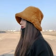 thumbnail image 4 of Winter Faux Fur Furry Bucket Hat Fluffy Fuzzy Warm Hat Plush Fisherman Hat for Women Teens Girls, 4 of 8