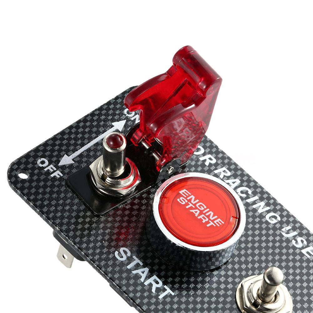 12V Car Ignition Switch Engine Push Button 3 Toggle Racing Panel