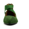 thumbnail image 3 of Ollio Women's Glitter Elastic Ankle Strap Pointed Toe Ballet Flats F189, 3 of 6