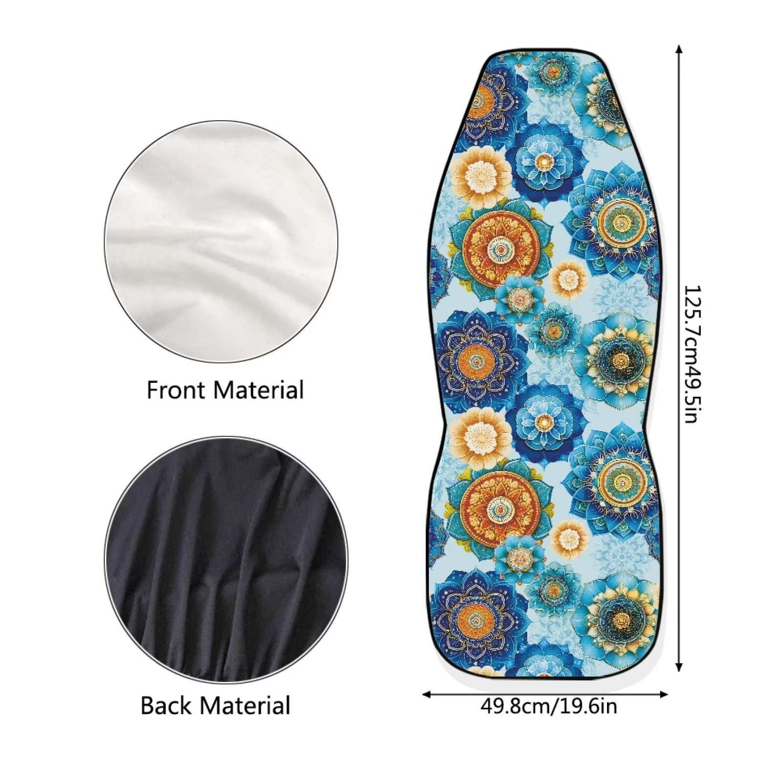 Binienty Boho Car Seat Covers for Women Girly Mandala Floral Front Seat Covers Soft Automotive Interior Protector Accessories Fit for Car SUV Sedan Truck
