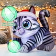 thumbnail image 4 of COMIN 5 FT Long Christmas Inflatables Outdoor Decorations Blow Up Xmas Civet Cat Playing with Christmas Balls with Built-in LEDs for Indoor/Outdoor Yard Lawn Garden Decorations, 4 of 7