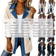 thumbnail image 3 of Women's Denim Patchwork Cardigan Jacket Long Sleeve Button Down Lapel Casual Outerwear with Pockets, 3 of 8