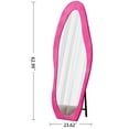 thumbnail image 3 of Full Length Mirror, 63" x 24" Floor Mirror/ Wall Mirror, Flannel Wrapped Wooden Frame Floor Mirror, Irregular Wavy Mirror Standing/Halling Large Wall Mirror, 3 of 7
