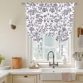 thumbnail image 3 of Pastoral Flowers Tie Up Curtain 63 Inches Long, Vintage Purple Flower Farmhouse Plant Balloon Style Kitchen Window Curtain Over Sink, Small Window Rod Pocket Curtain 46"x63", 3 of 9