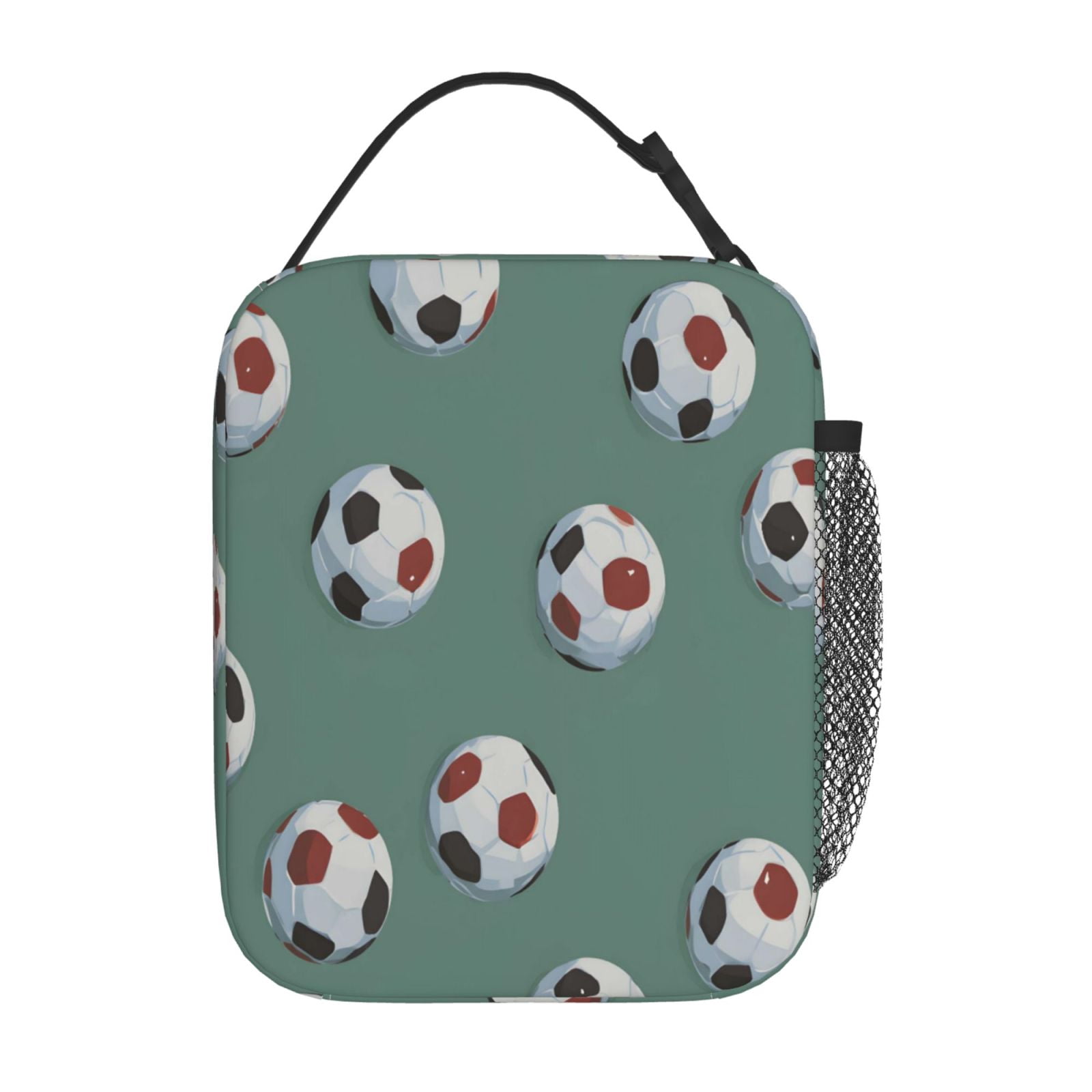 Lunch Bag For Women Men Insulated Portable Lunch Box Bento Box Office Picnic Travel Cooler Bag Soccer Football Cool Sport Style Simple And Trendy
