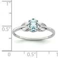 thumbnail image 3 of 925 Sterling Silver Polished Aquamarine Ring Size 6 2mm Wide - .44 cwt -  Jewelry Gift for Mom, 3 of 4