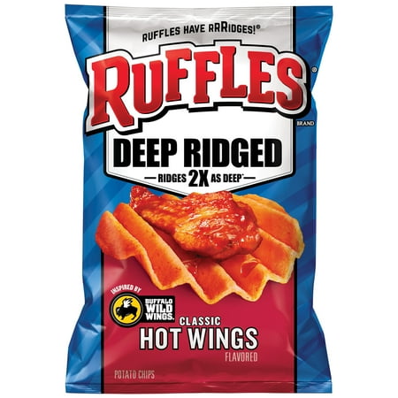 Ruffles Deep Ridged Classic Hot Wings Flavored Potato Chips, 2.38 oz Bag