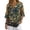 Abstract Swirl Art, variant on V Neck Women's Blouse for Spring Office, Golden Koi Fish with Wave Pattern Half Sleeve Non Elastic Women's Imitation Linen-Like Blouse Button Front, Size X-Large