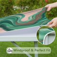 thumbnail image 6 of Green Marble Gold Wave Pattern Square Fitted Tablecloth with Elastic Edge,Square Table Cover,Washable Elastic Table Cover for Home Kitchen Party Decor 36"x36", 6 of 6