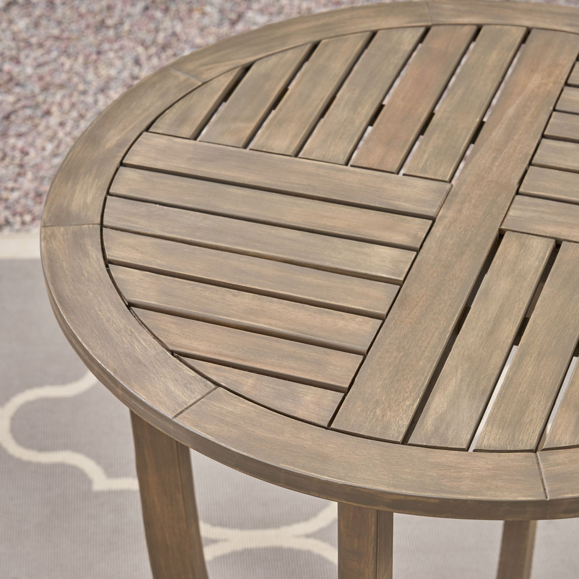 Contemporary Home Living 3-Piece Gray Outdoor Furniture Patio Bistro Set - Cream White Cushions