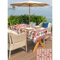 thumbnail image 4 of Outdoor Tablecloth with Umbrella Hole and Zipper, Christmas Red Rectangle Table Cloth 60x84 Inch Waterproof Tablecloth, Poinsettia Floral Xmas Pine Branch Winter Holiday Picnic Table Cover for Patio, 4 of 7