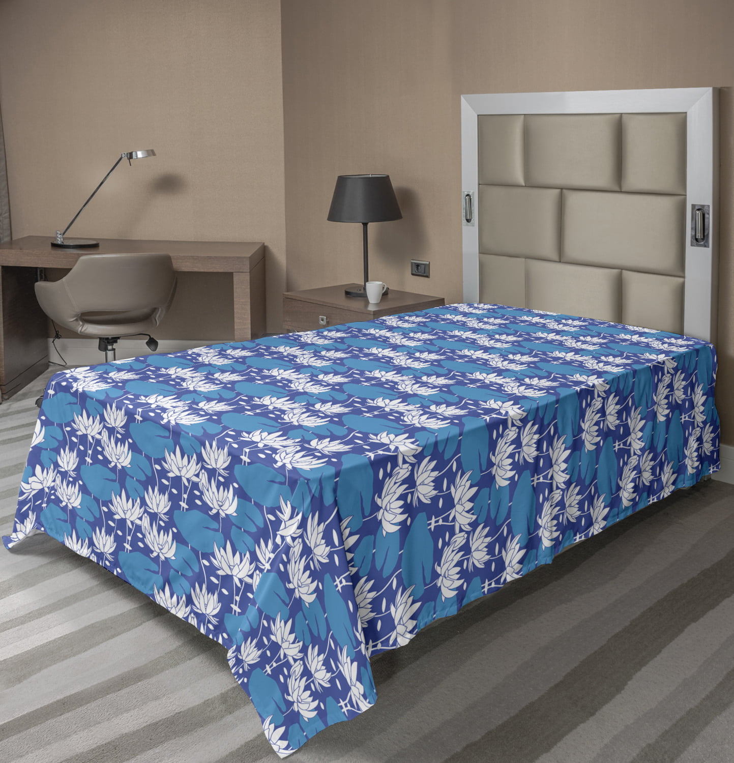 Ambesonne Aquatic Design Flat Sheet Top Sheet Decorative Bedding 6 Sizes 