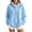 Blue, variant on Hueook Turtleneck Sweaters for Women Button Placket Striped Long Sleeve Knit Pullover Casual Work Beige 2X