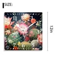 thumbnail image 2 of 12 Inch Wall Clock Battery Operated Silent Clock Decorative for Office, Kitchen, Outdoor, Living Room，Blooming Cactus Cacti Succulent Colorful Flower Floral Pattern Pattern, 2 of 4