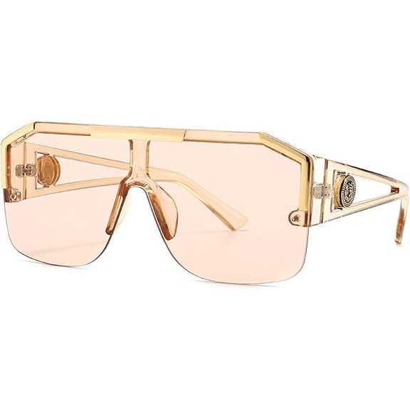 Square Oversized Sunglasses Flat Top Shield Sun Glasses for Men Women One Lens Square Shades