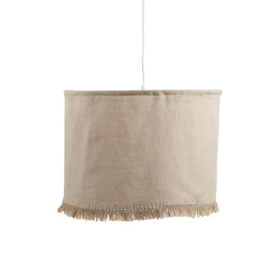 Saro Lifestyle Lamp Shade With Stonewashed Fringe Design Natural