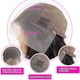 thumbnail image 5 of Peluca frontal de encaje de ola corporal de cabello humano brasileño de 26 pulgadas 13x4 Peluca sin pegamento pre-depilada transparente 180% de densidad natural negra con correas ajustables de pelo, 5 of 7