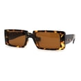 thumbnail image 3 of Mod Dad Shade Square Rectangle Plastic Retro Sunglasses Tortoise Brown, 3 of 4
