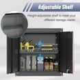 thumbnail image 4 of LMTC Metal Wall Cabinet,Garage Cabinets Wall Mounted with Lockable Doors,Anti-Fall Bars,Wall Storage Cabinet with Adjustable Shelf for Garage(26" Black), 4 of 9