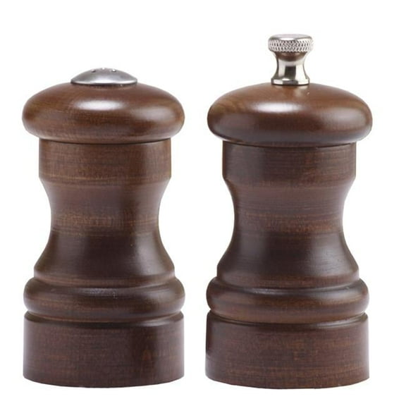 4 Inch - 10cm CapstanWalnut Pepper Mill Salt Shaker Set