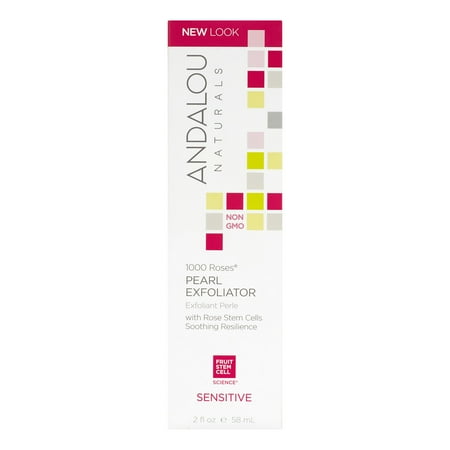 Andalou Naturals Pearl Exfoliator Sensitive 1000 Roses 2 fl oz 58 ml