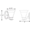 thumbnail image 2 of Trinity Collection One-Light Antique Bronze Etched Glass Traditional Bath Vanity Light, 2 of 3