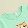 thumbnail image 4 of Okbabeha Kids Boy Girl Crew Neck Short Sleeve Cartoon Cat T Shirt Pullover Top Summer Basic Tees Casual Clothes 1-8Y, 4 of 7