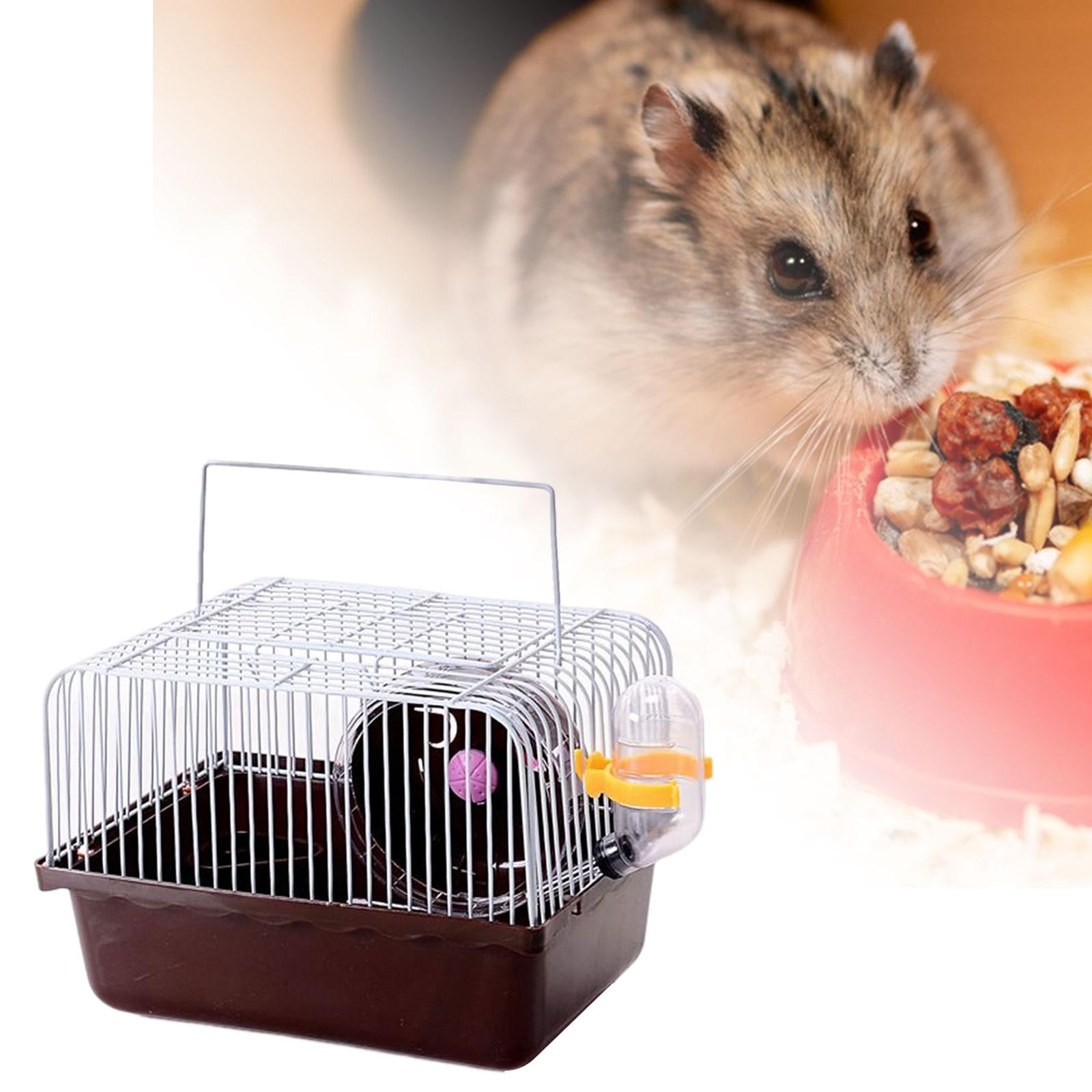 Bvdfgk Hamster Cage Small Accessories Dish Supplies Water Bottle Pet Cage Carrying Case Brown