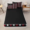 thumbnail image 4 of Erosebridal American Flag Zipper Queen Comforter Set with Fitted Sheet and 2 Pillowcases,Vintage Stars Print Zipper Bedding Set For Boys,Black Reversible,4-Piece, 4 of 7