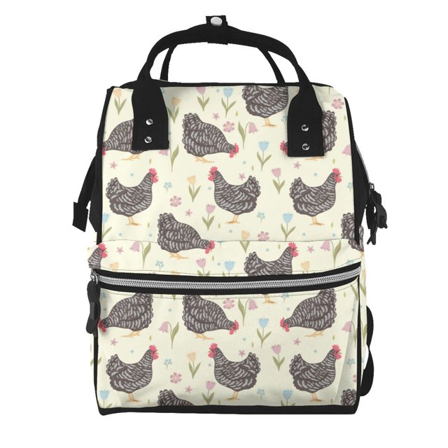 Easygdp Funny Chicken para Bolsa de Bebé de Gran Capacidad con Múltiples Bolsillos, Bolsa de Pañales para Padres, Bolsa de Viaje Organizada y Elegante