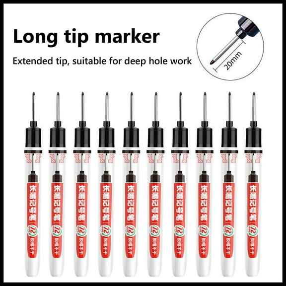 HKEJIAOI Upgrade Permanent Markers Carpenter Ink Pen 4 Color 3ml Long Nib Marking Tool for Woodworking Construction Metal Glass