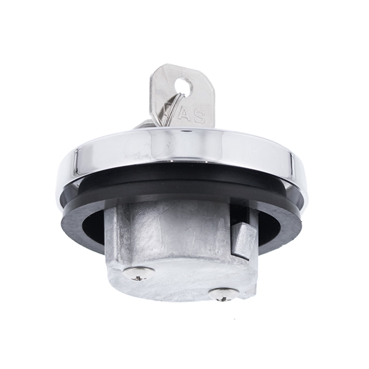 United Pacific S1301 Triple Chrome Vented Locking Gas Cap w/2 Keys for Various 1947-71 Chevy & Ford Vehicles, All Metal Cap – One Cap w/2 Keys