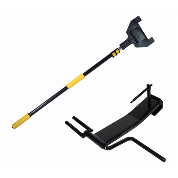 Flatbed Strap Handling Kit - Steel Ratchet Strap Winder for 2", 3", 4" Winch Straps & 8 ft V-Shaped Corner Protector Extension Handle with Locking Clamps
