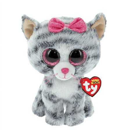 Ty Beanie Boo Kiki Cat Plush, Grey, Medium