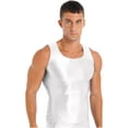 thumbnail image 2 of ZDHoor Mens Glossy Smooth Tank Top Stretchy Sleeveless Gym Workout Vest Tops White XL, 2 of 7