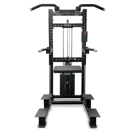 Commercial Dip & Chin Assist Machine with 220LBS Counterweight, Pull Up Assist Station Upper Body Workout Equipment with Adjustable Handles, Multi-Grip Chin Up Bar for Home Gym or Rehabilitation