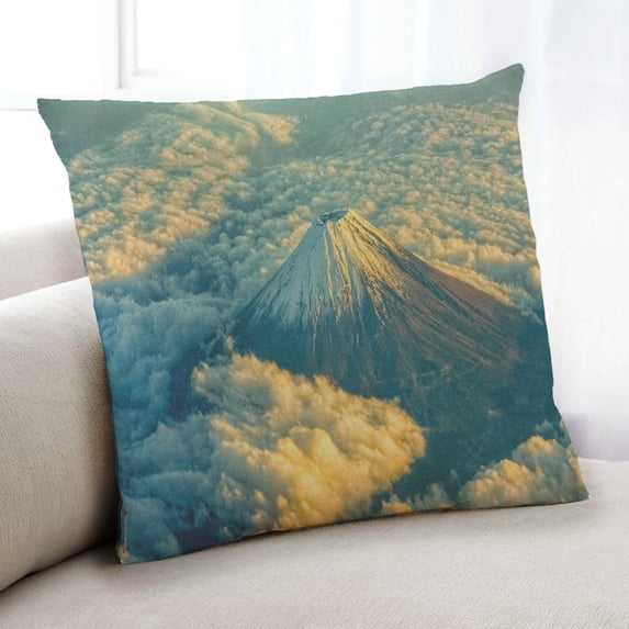 Ahgly Company Earth Volcano Indoor Throw Pillow, 18 inch by 18 inch