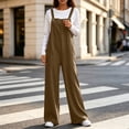 thumbnail image 6 of HappyYEE Women’s Corduroy Jumpsuit Trousers, Wide Leg Overalls with Adjustable Straps, Fashion Loose Fall Romper Pants with Pockets, 6 of 9