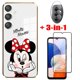 thumbnail image 2 of [3 En 1]/Pack Samsung Galaxy M54 M14 5G A54 A34 A14 5G A24 4G Minnie Mouse Funda Protectora De Pantalla De Silicona De Vidrio Blanda Con Cubierta De Cámara, 2 of 4